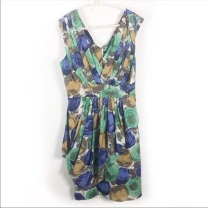 BCBG Maxazria silk faux wrap mini dress Sz 8